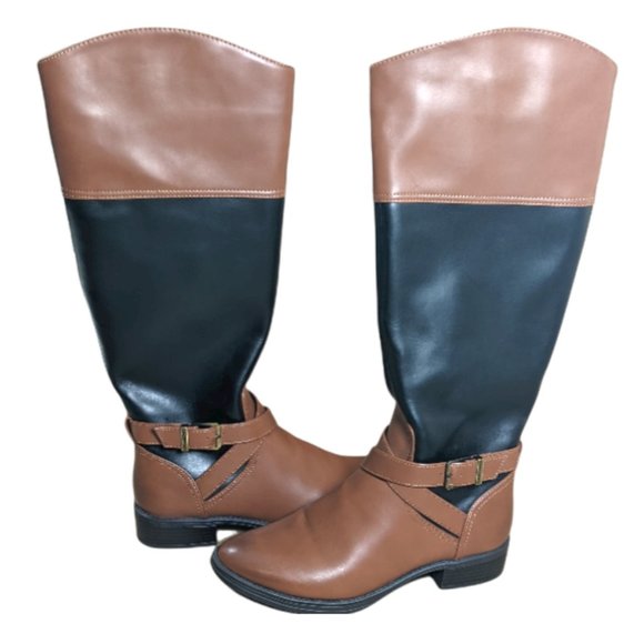 Women's Circus by Sam Edelman Parker Riding Boot in Black & Saddle Brown - 8.5 - Picture 3 of 16
